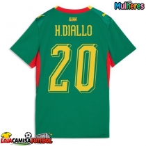 Camisa de Futebol Senegal Habib Diallo #20 Equipamento Secundário Mulheres Mundo 2026 Manga Curta